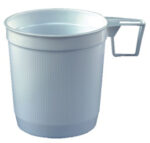 Plastic koffiebekers 0,25 liter, wit, 40 stuks