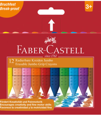 Faber-Castell uitwisbare krijtstiften Jumbo, doosje met 12 stuks