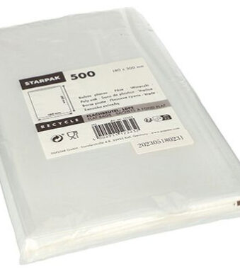 Transparante platbodems, afmeting: breedte 180 mm, hoogte 300 mm