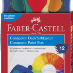 Faber-Castell dekkende verfkwastenset, 12 kleuren, blauw