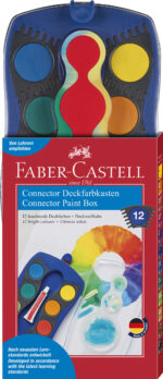 Faber-Castell dekkende verfkwastenset, 12 kleuren, blauw