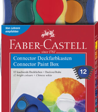Faber-Castell dekkende verfkwastenset, 12 kleuren, blauw