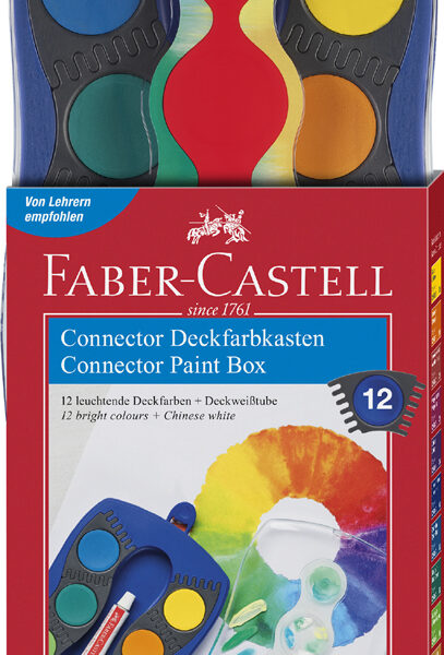 Faber-Castell dekkende verfkwastenset, 12 kleuren, blauw