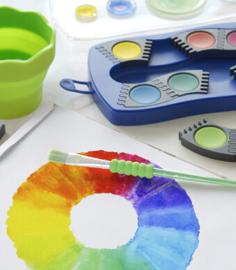 Faber-Castell dekkende verfkwastenset, 12 kleuren, blauw