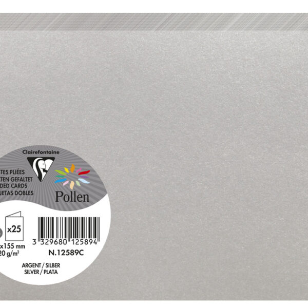 Clairefontaine dubbele kaart C6, zilver