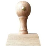 Gegraveerde houten stempels, 2 regels, met kogelvormige greep.