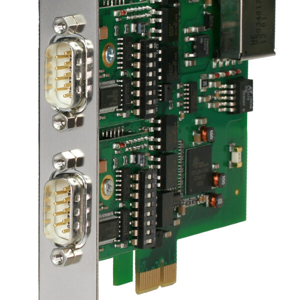 PCI Express-kaart met 2x RS232/422/485, galvanisch geïsoleerd