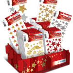 Herma kerstplaatjes met glittersterren, displayverpakking.