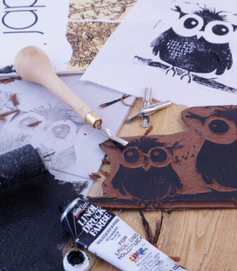 Creatief linoleumdrukset