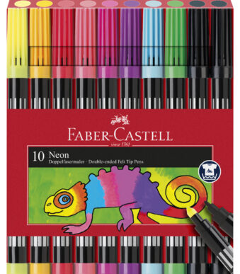Faber-Castell Dubbele Viltstiften Neon, Etui met 10 Stuks