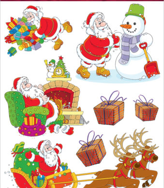 Raamsticker Vrolijke Kerstman