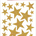 Herma Kerststickers 'Gouden sterren', glinsterend
