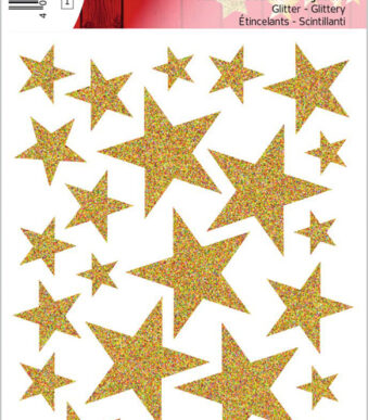 Herma Kerststickers 'Gouden sterren', glinsterend