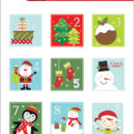 Herma kerstetiketten cijfers voor kindventskalender