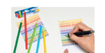 Gekleurde etiketten voor potloden, 46 x 10 mm