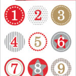 Kerststickers Decor 'Adventskalender', rood