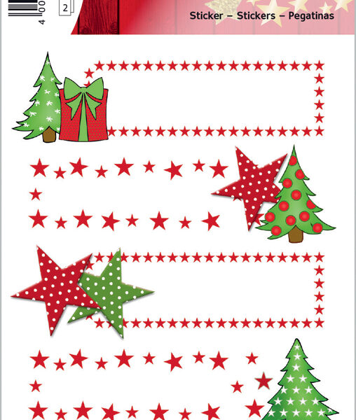 Herma feestdagstickers decor 'Sterren & Spar', geglinster