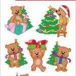 Herma Kerstdecoratie Stickervel Knuffelberen