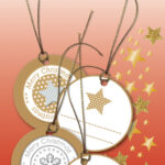 Herma cadeaulabels rond 3D, goudkleurig.