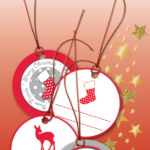 Herma 3D cadeau-hangers rond rood/zilver