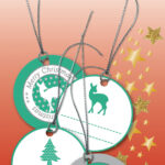 Herma 3D-kerstcadeaulabels, rond, groen/zilver