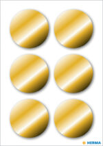 Gouden ronde kerstetiketten, diameter 32 mm
