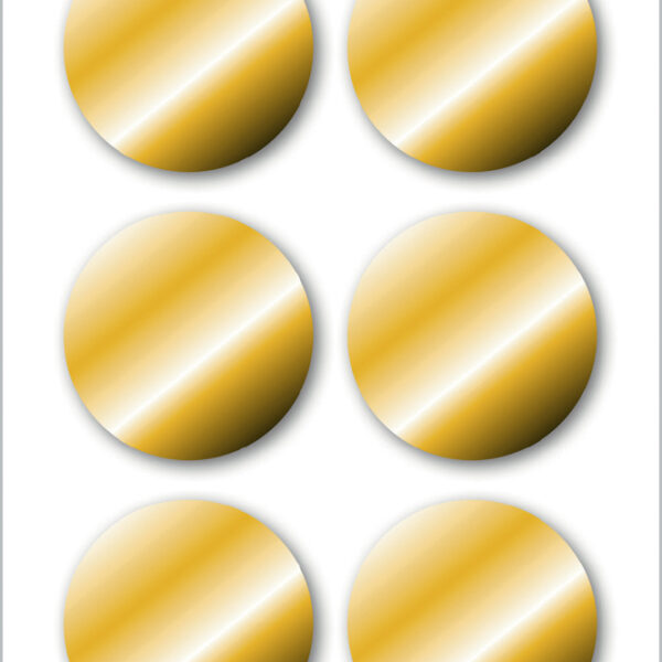 Gouden ronde kerstetiketten, diameter 32 mm