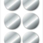 Zilveren kerstcirkeletiketten, 32 mm