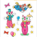 Herma Decoratiestickers 'Clowns', van papier, met glitters