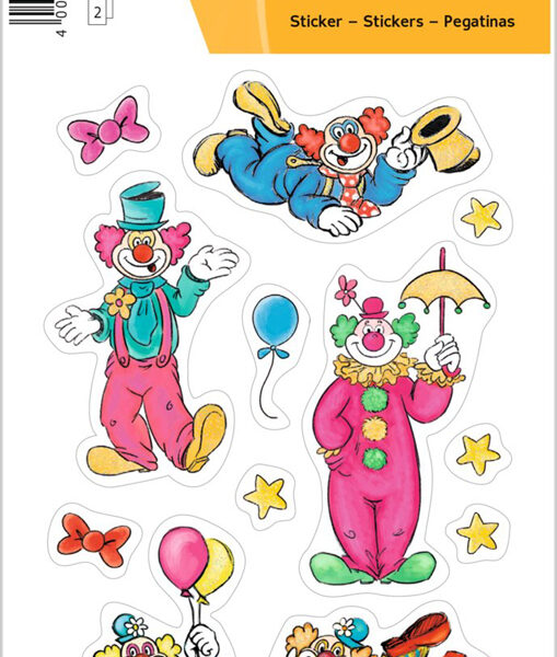 Herma Decoratiestickers 'Clowns', van papier, met glitters
