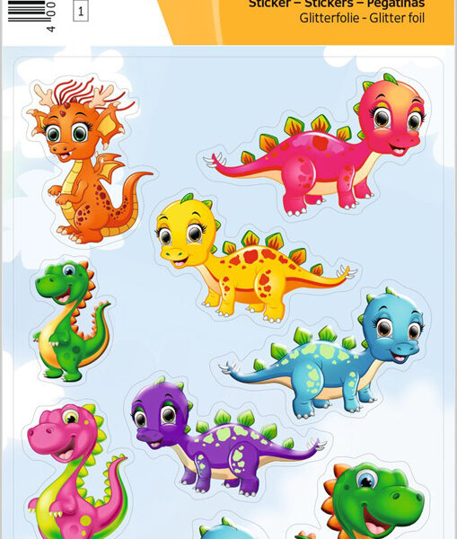 Herma stickervel 'kleine dino's', met glitterstickers.