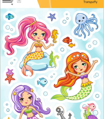 Herma Sticker Pluizige Transparante Sticker 'Kleine Zeemeermin'