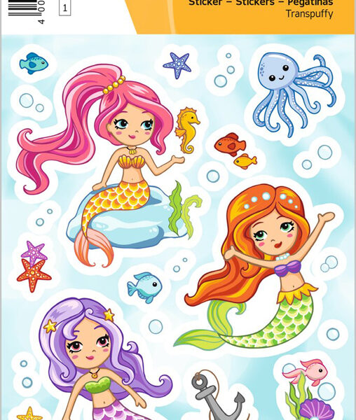 Herma Sticker Pluizige Transparante Sticker 'Kleine Zeemeermin'