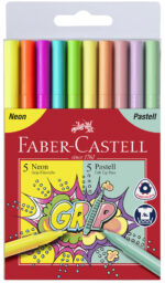 Faber-Castell gekleurde stiften Neon + Pastel, etui met 10 stuks.