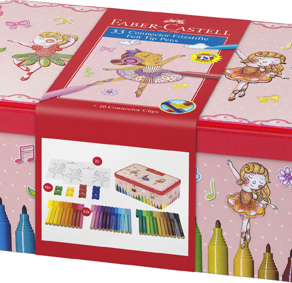 Faber-Castell Viltstiften Connect-pen, 33 kleuren in doosje.