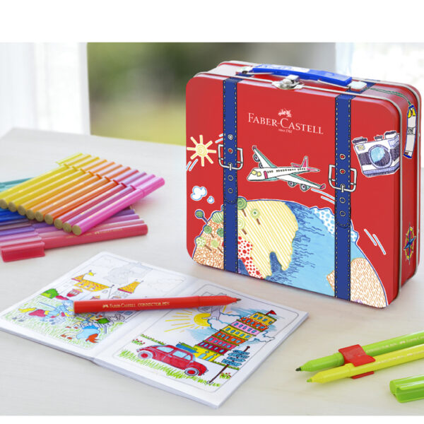 Faber-Castell vezelstiften in reiskoffer, 40 stuks