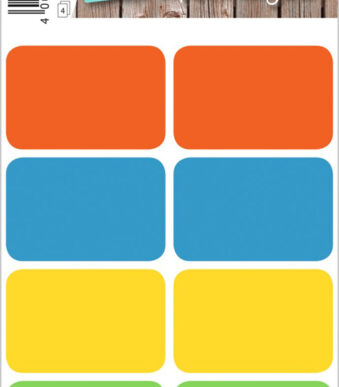 Huishoud-etiketten, gekleurd assortiment, 26 x 40 mm