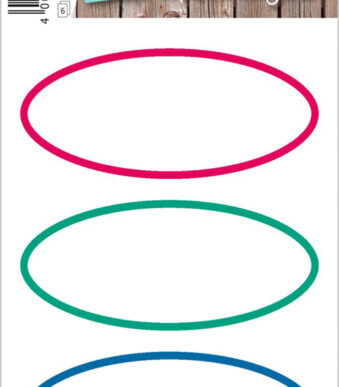 Ovalen huishoudetiketten met gekleurde rand