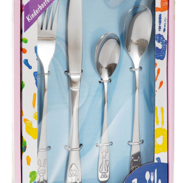 Edelstalen kinderbeetjesset in 4-delige set