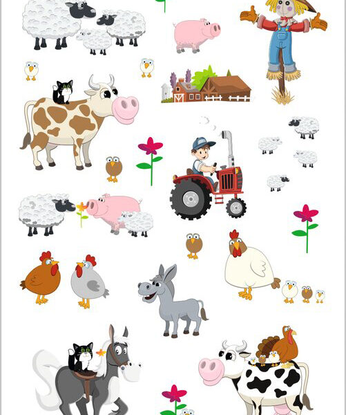 Etiketten Decoratie 'Boerderijdieren'