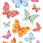 Stickervellen met vlindermotief