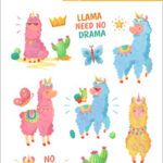 Etiket decoratie 'Lama - geen drama'