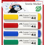 Faber-Castell textielstuffen, standaardkleuren, set van vijf