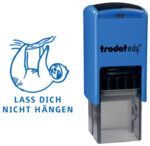 Motivatiestempel Edy 'Luiaard', blauw