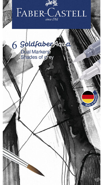 Faber-Castell Aquarelstiften GOLDFABER, etui met 6 grijstinten.
