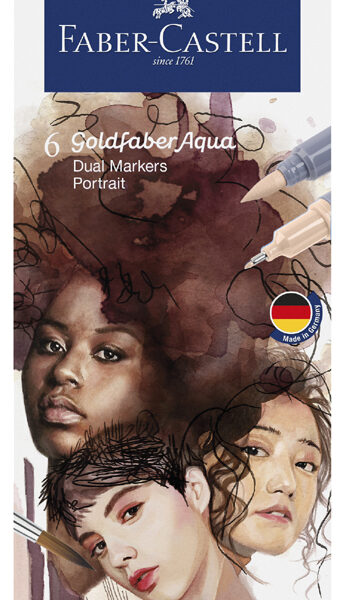 Faber-Castell Aquarelstiften Goldfaber, Etui met 6 Portretserie