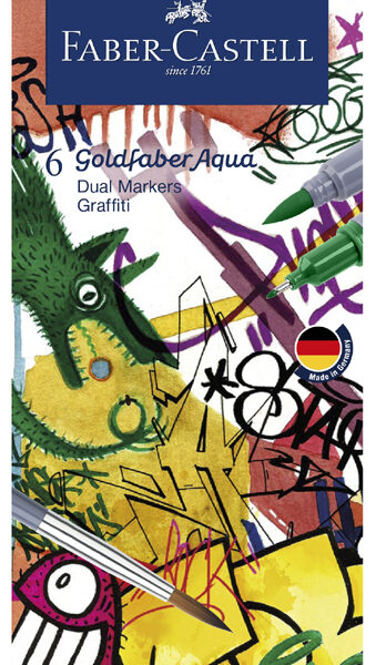 Aquarelmarkers GOLDFABER, etui 6 stuks graffiti