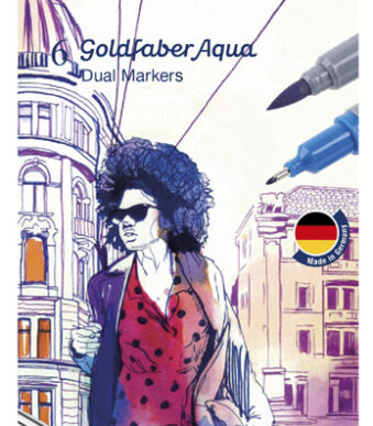 Faber-Castell Aquarelstiften, Metaalgoud Etui van 6