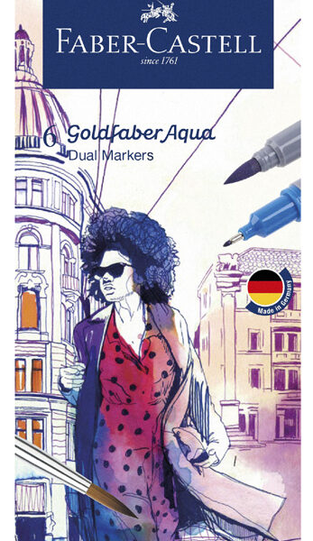 Faber-Castell Aquarelstiften, Metaalgoud Etui van 6