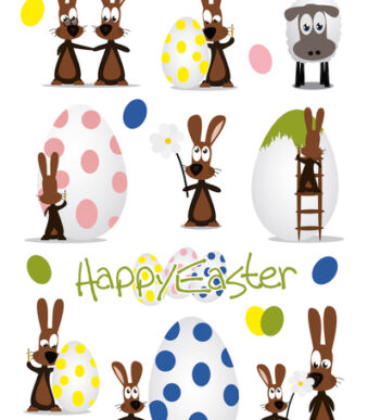 Paaszelfklevende versiering 'Konijnenpartijtje'